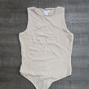 Cream Sleeveless Bodysuit